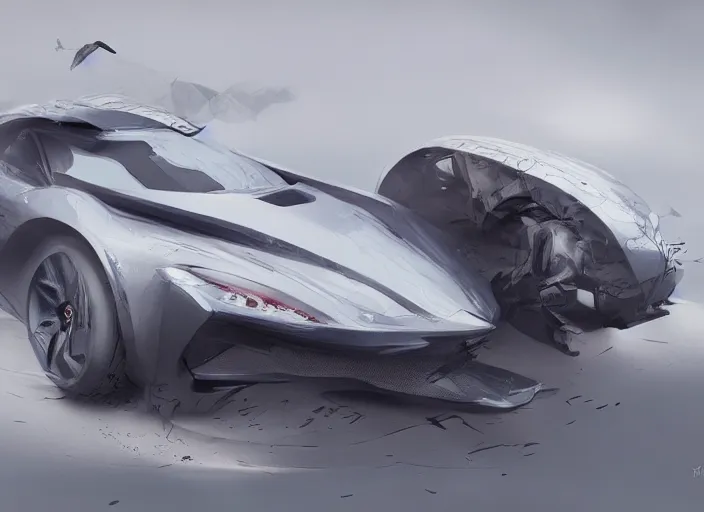 Image similar to a beautiful concept design of a supercar converted into offroad sport. car design by cory loftis, fenghua zhong, ryohei hase, ismail inceoglu and ruan jia, henrik fisker and bruce kaiser and scott robertson and dmitry mazurkevich and doruk erdem and jon sibal, volumetric light.