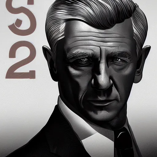 Prompt: James Bond with bubble eyes, digital art by Artgerm and beeple and WLOP