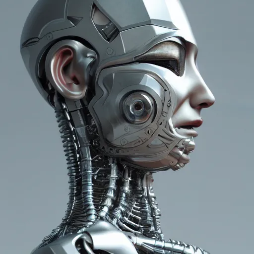 Prompt: cybernetic android human mechanical intricate, extreme detail 8 k, cgsociety, render ultra detailed hyper detailed, photorealistic, reflective, subsurface scattering, dramatic lighting