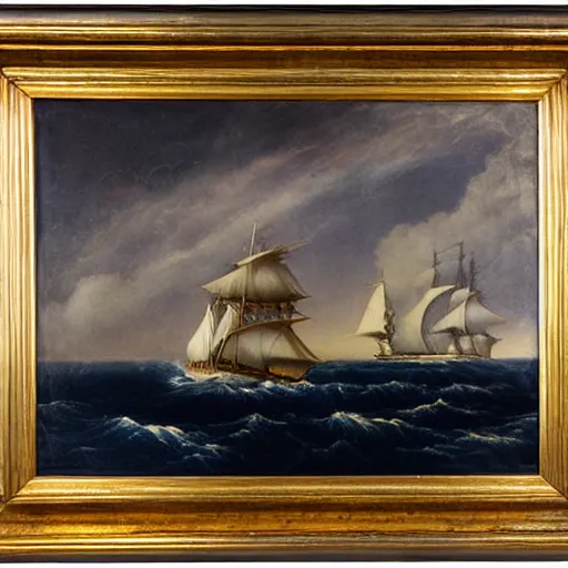 Prompt: clouds made out of the universe with luminous skies and a ship sailing in the distance, fitz Henry lane, painting, detailed