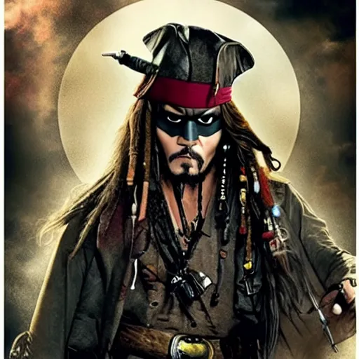 Image similar to jack sparrow as batman, ultrarealistic