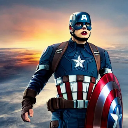 Image similar to if Elon Musk was captain America, shield as a bitcoin, cinematic, epic, cool, photo realistic, 4k, high detail