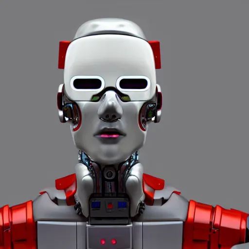 Prompt: Cyberpunk Robot Mugshot with cyberpunk aesthetic