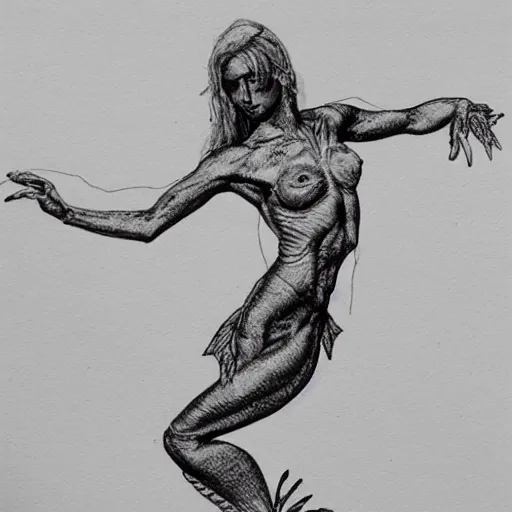 Prompt: make anatomy studies of a mermaid - 8