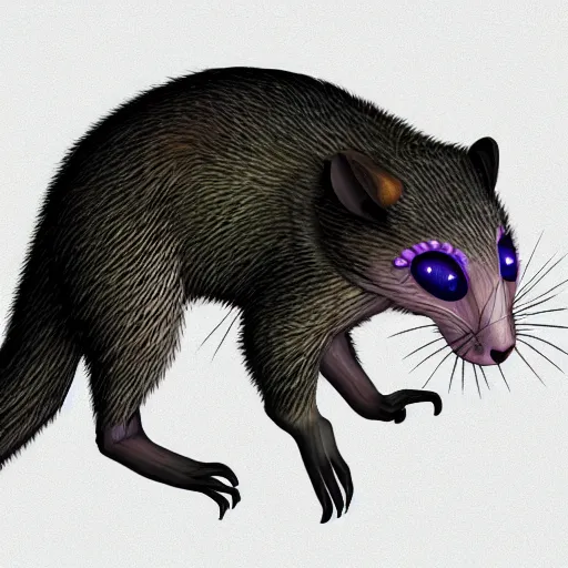 Image similar to highly detailed possum lost in the jungle at night, cyberpunk, isometric, highly detailed digital art