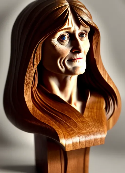 Image similar to high intricate bust of an margot kidder ( 1 9 7 0 ) carved from wood in baroque style, studio light, maria panfilova, andrea savchenko, mike kime, ludovic plouffe, qi sheng luo, oliver cook, trending on artstation