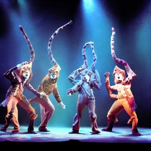 Image similar to 📷 mungojerrie and rumpleteazer, cats the musical 1 9 9 8, dynamic lighting, portait