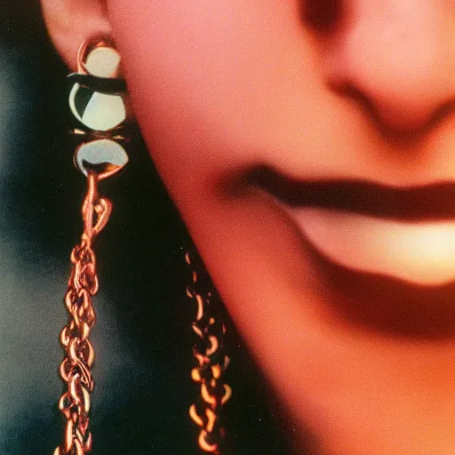 Prompt: close-up, color slide, Kodak Ektachrome E100, studio photographic portrait of a young pale, Goth, Attractive girl, wears ankh pendant and earrings, Comic book character, member of the Endless, Nikon camera, 75mm lens, f/2.8 aperture, HD, casual, realistic, punk, Bokeh, saturated color, masterpiece image, shutterstock, Curated Collections, Sony World Photography Awards, Pinterest, by Annie Leibovitz