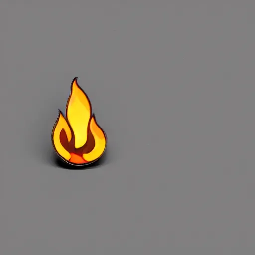 Image similar to a photo of a retro 1 9 6 0 s minimalistic clean fire flames enamel pin, studio lighting, behance