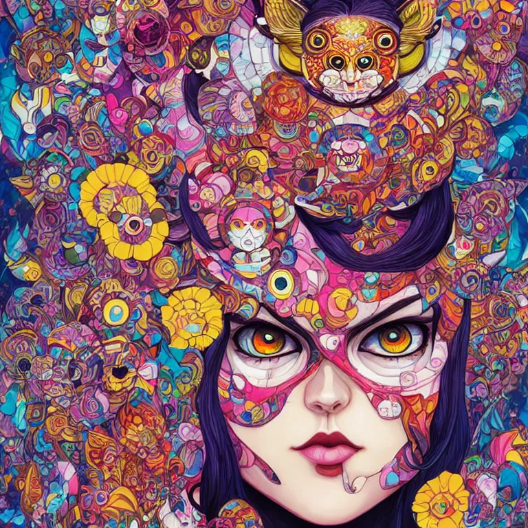 Prompt: DMT City by jeremiah ketner, Martine Johanna and Takashi Murakami, and Sandra Chevrier, digital art