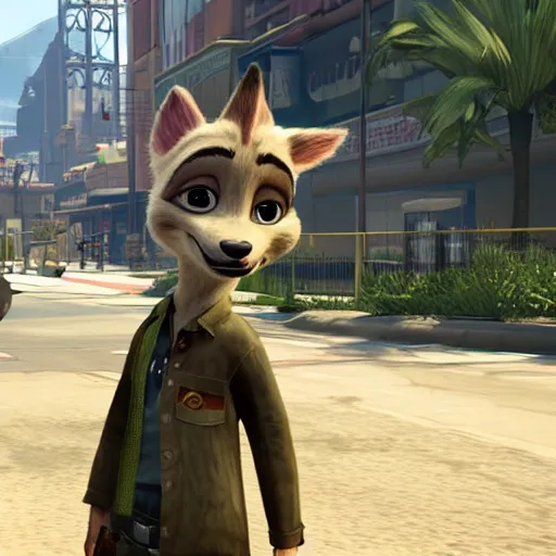 Image similar to Gameplay screenshot from the upcoming Rockstar Games release, Grand Theft Auto: Zootopia