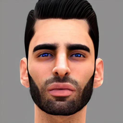 Image similar to a closeup shot of handsome esfand from twitch, gigachad, strong jawline, photorealism, 8k