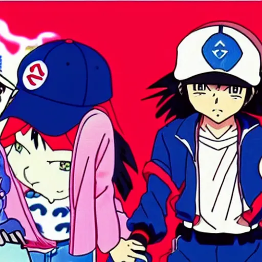 Prompt: ash ketchum confessing his love to ivanka trump, sprite, vaporwave nostalgia, directed by beat takeshi, visual novel cg, 8 0 s anime vibe, kimagure orange road, maison ikkoku, sketch by akira toriyama