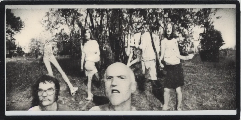 Image similar to found polaroid photo of trash humpers