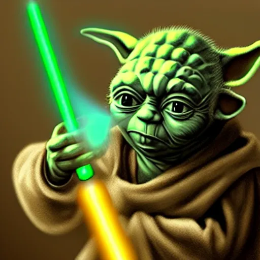 Image similar to hyperdetalied Yoda smoking joint, artstation,