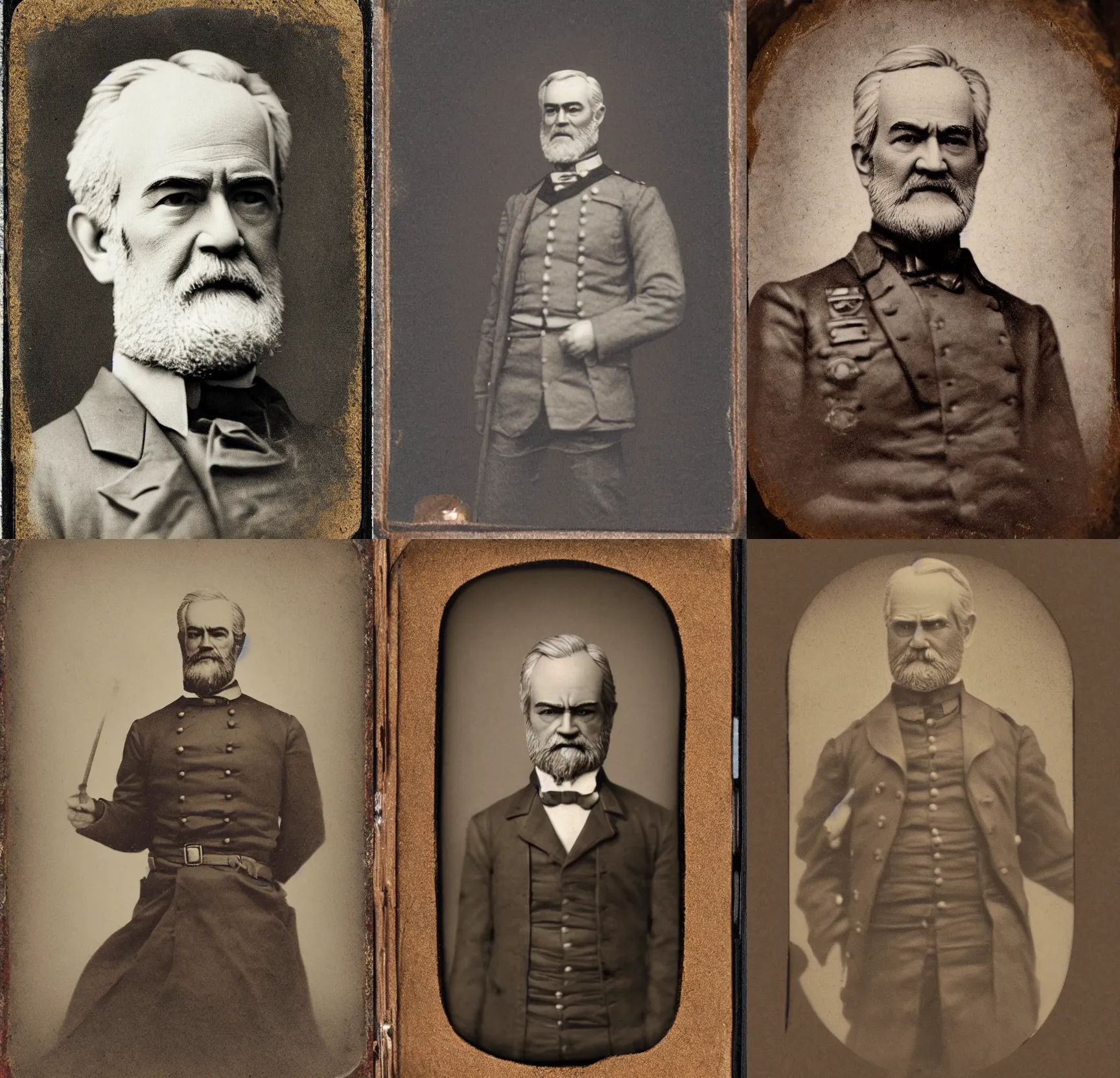 Prompt: Funko Pop Robert E Lee, photo portrait, sepia tone tintype