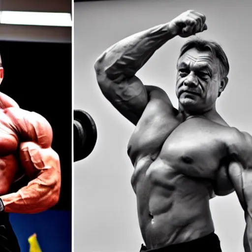 Image similar to Viktor Orban Bodybuilder