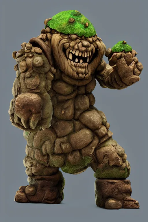 Image similar to zelda fantasy art giant golem troll wood rock, global illumination ray tracing hdr fanart arstation by sung choi and eric pfeiffer and gabriel garza and casper konefal hardmesh zbrushcentral