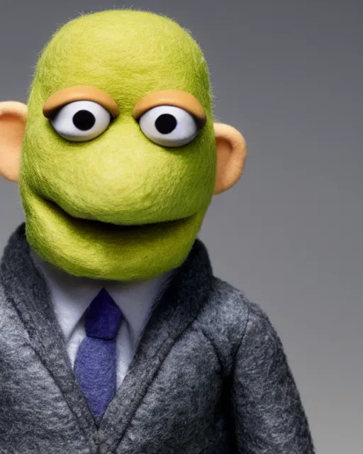 Image similar to hank schrader as a muppet. highly detailed felt. hyper real photo. 4 k.