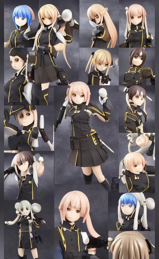 Prompt: toy design, school uniform, portrait of soldier girl, girls frontline style, anime figma figure, studio photo, flight squadron insignia, soldier clothing, realistic military gear, inspired by good smile company, 120mm, round elements, photo taken by professional photographer, by shibafu, trending on facebook, symbology, anime character aanatomy 4k resolution, matte, empty hands, realistic military carrier, forest