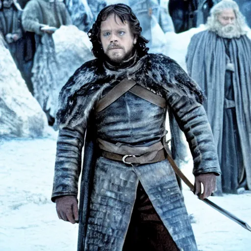 Image similar to movie still of mark hamill as john snow in game of thrones ( 1 9 7 9 )