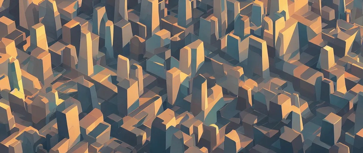 Prompt: Geometric two-dimensional city made of abstract polygonal shapes in the style of Pablo Carpio. Illustration, detailed, 4k