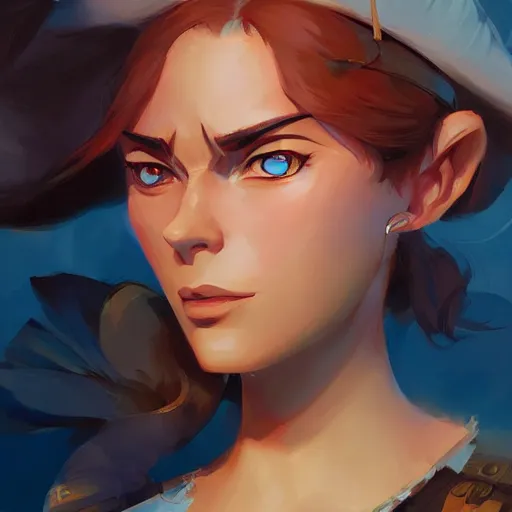 Prompt: portrait of a female pirate, behance hd artstation, style of jesper ejsing, by rhads, makoto shinkai and lois van baarle, ilya kuvshinov, ossdraws