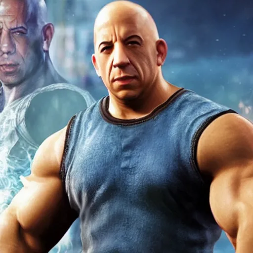 Image similar to vin diesel, as a character in tekken