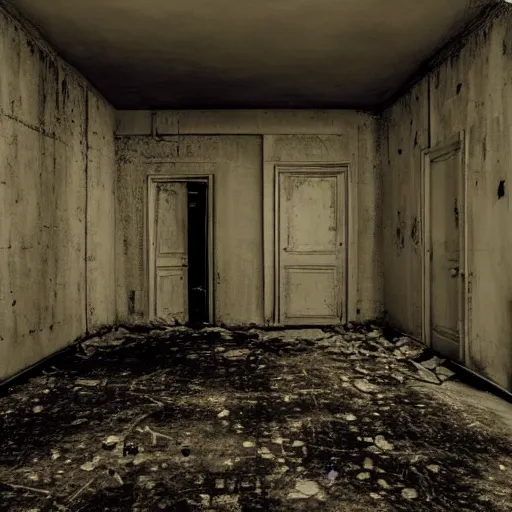 Image similar to liminal space, the backrooms, eerie, uncanny, empty, nostalgic, abandoned, forgotten, lonesome