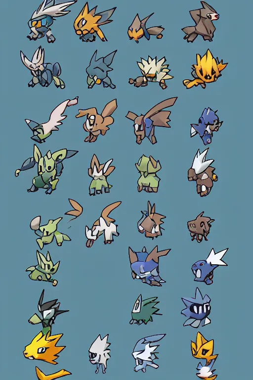 Image similar to Pokemon gen 1 sprite sheet