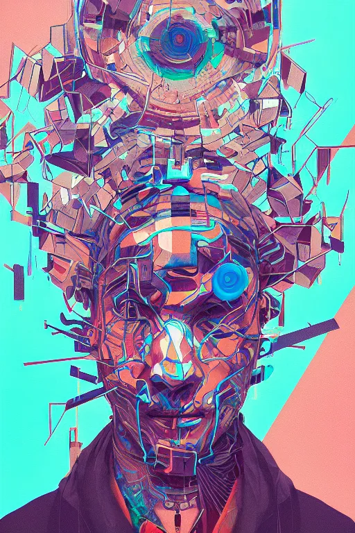 Abstract Portrait Cyberpunk Art Floating Detailes Stable Diffusion OpenArt