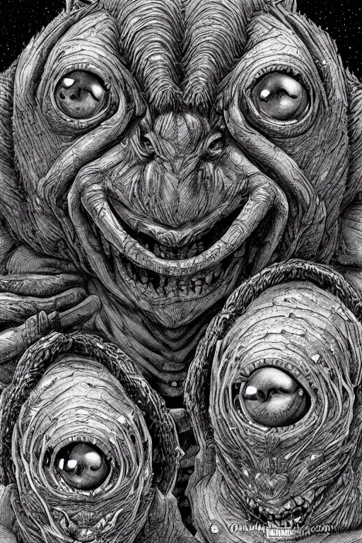 Image similar to mole men, symmetrical, highly detailed, digital art, sharp focus, trending on art station, kentaro miura manga art style