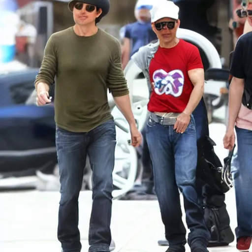 Image similar to tom cruise wearing mario's hat