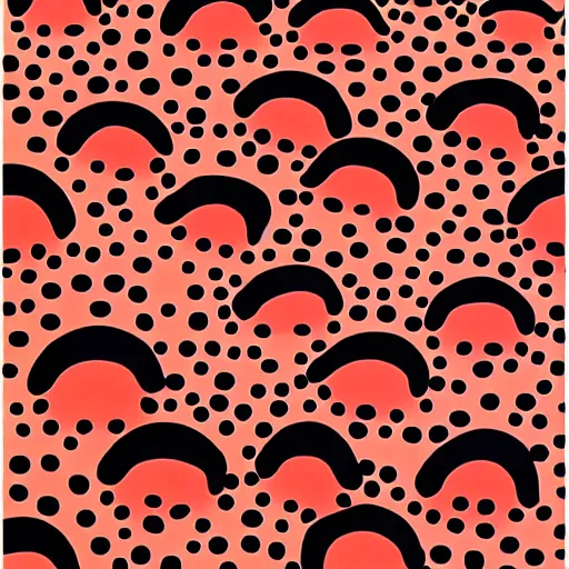 Prompt: poster inspired by Japanese artist yayoi Kusama