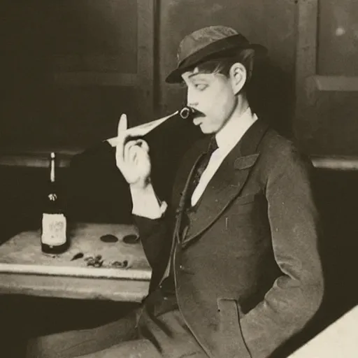 Prompt: “Edward Richtofen from Call of Duty snorting cocaine in a 1920s speakeasy in Chicago”