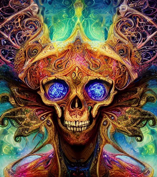 Image similar to portrait of a fantasycore glitchcore deformed animal skull in a helmet. intricate abstract. intricate artwork. celestial. prismatic, by josephine wall, pixar, ghibli. octane render, CGSociety very coherent symmetrical artwork. cinematic, hyper realism, high detail, octane render, 8k, holographic accents