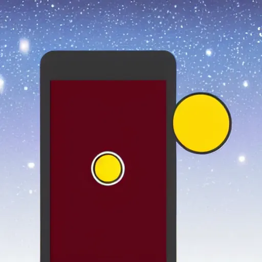 Prompt: illustration of a mobile phone with a planet on the screen