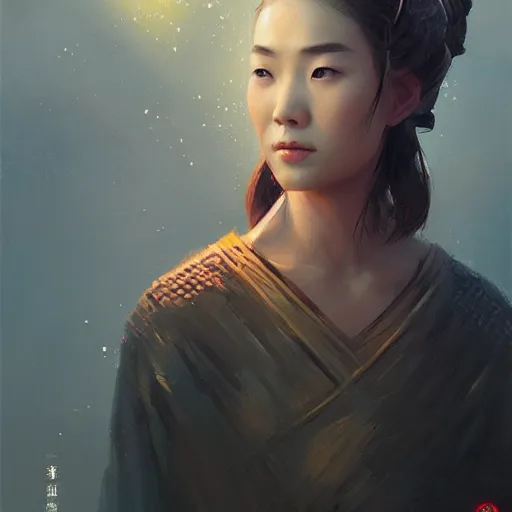 Prompt: A portrait of a Chinese beauty in her 80’s, star wars art, art by greg rutkowski, matte painting, trending on artstation