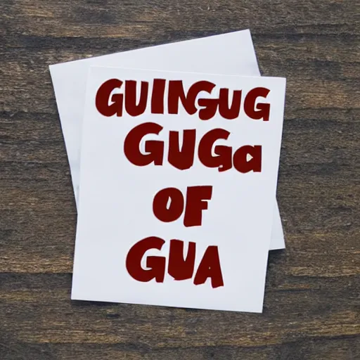 Prompt: a piece of paper that says ging ging gunga ging