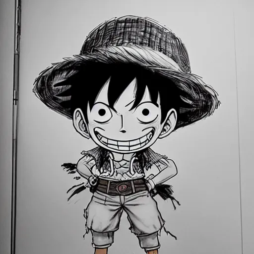 Image similar to luffy by kim jung gi