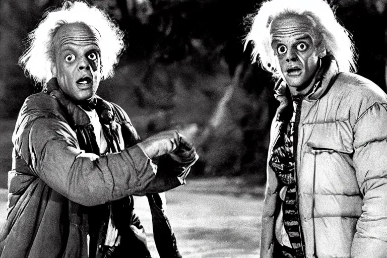 Image similar to movie still ( back to the future ), doc brown