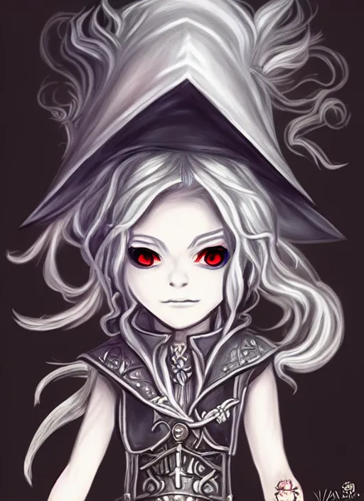 Prompt: a portrait of girl magician, silver explosion, silver magic, fantasy, dungeons and dragons, an ultrafine detailed painting, chibi, detailed painting, boris valejo. octopath traveler decal!!!