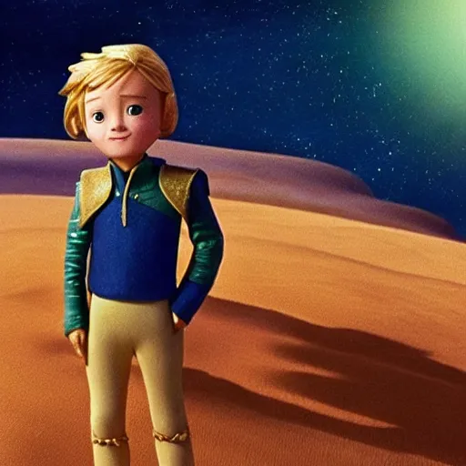 Prompt: a movie adaptation of the little prince directed by martin scorsese starring brad pitt!!! brad pitt is on top of his round little planet!!!! technicolor, cinematic highly detailed, highly intricate, 3 5 mm, studio lighting