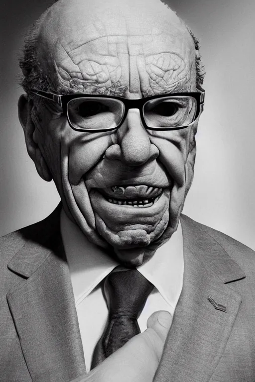 Prompt: !!! rupert murdoch!!! as a monster with!! many eyes!!, photorealistic, cinematic lighting, highly detailed, very intricate, by guillermo del toro and hr giger