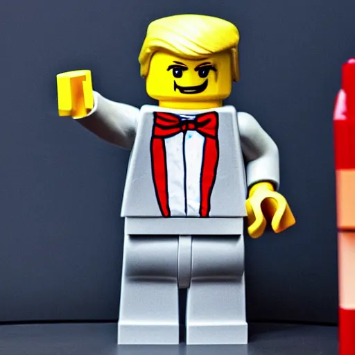 Prompt: 4k photo of a Lego statue of Donald Trump