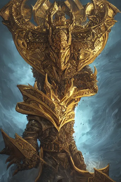 Prompt: dynamic photography portrait of a dungeons and dragons king's colosse , intricate ornate armor, subject in the middle of the frame, rule of thirds, golden ratio, elegant, digital painting, octane 4k render, zbrush, hyperrealistic, artstation, concept art, smooth, sharp focus, illustration from Warcraft by Ruan Jia and Mandy Jurgens and Artgerm and William-Adolphe Bouguerea