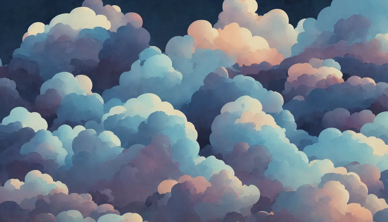 Prompt: watercolor canvas texture clouds kilian eng, minimalist