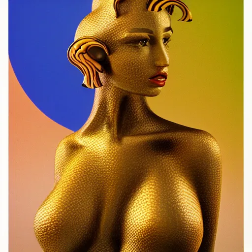 Prompt: hyperrealistic futuristic highly detailed chimera woman on the mars sharp focus in the style of modern art deco and retro by rene lalique 8 k