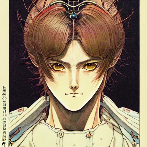 Image similar to prompt : portrait paladin painted in miyazaki color style drawn by katsuhiro otomo and takato yamamoto, inspired by fables, china doll face, smooth face feature, intricate oil painting, high detail, sharp high detail, manga and anime 2 0 0 0