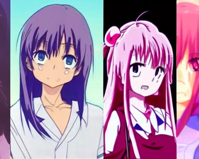 Image similar to scientists inventing anime girls in real life, 1985 photo colourised